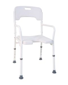 Foldable Shower Chair DSF 130 | White Colour | Welded Steel