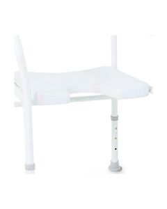 Shower stool DS 130 with armrests | Colour White | Aluminium