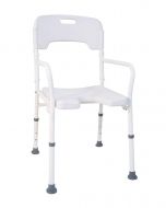 Foldable Shower Chair DSF 130 | White Colour | Welded Steel